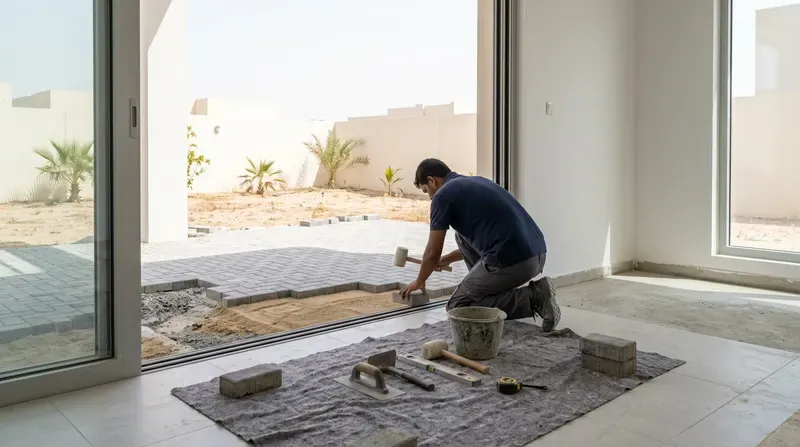 رصف الخرسانة للمساحات في دبي