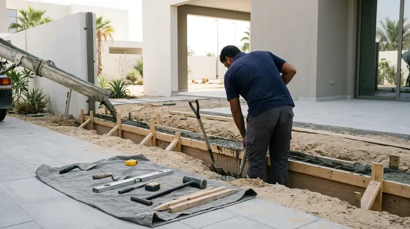 إنشاء أساسات الأسوار في دبي